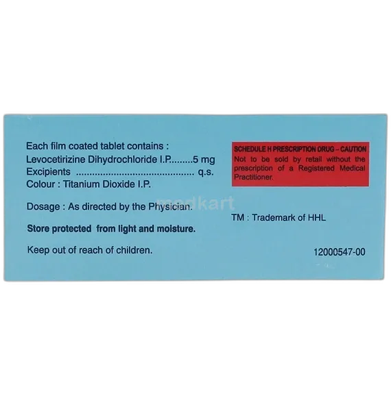 levocet 5mg tablet 10's